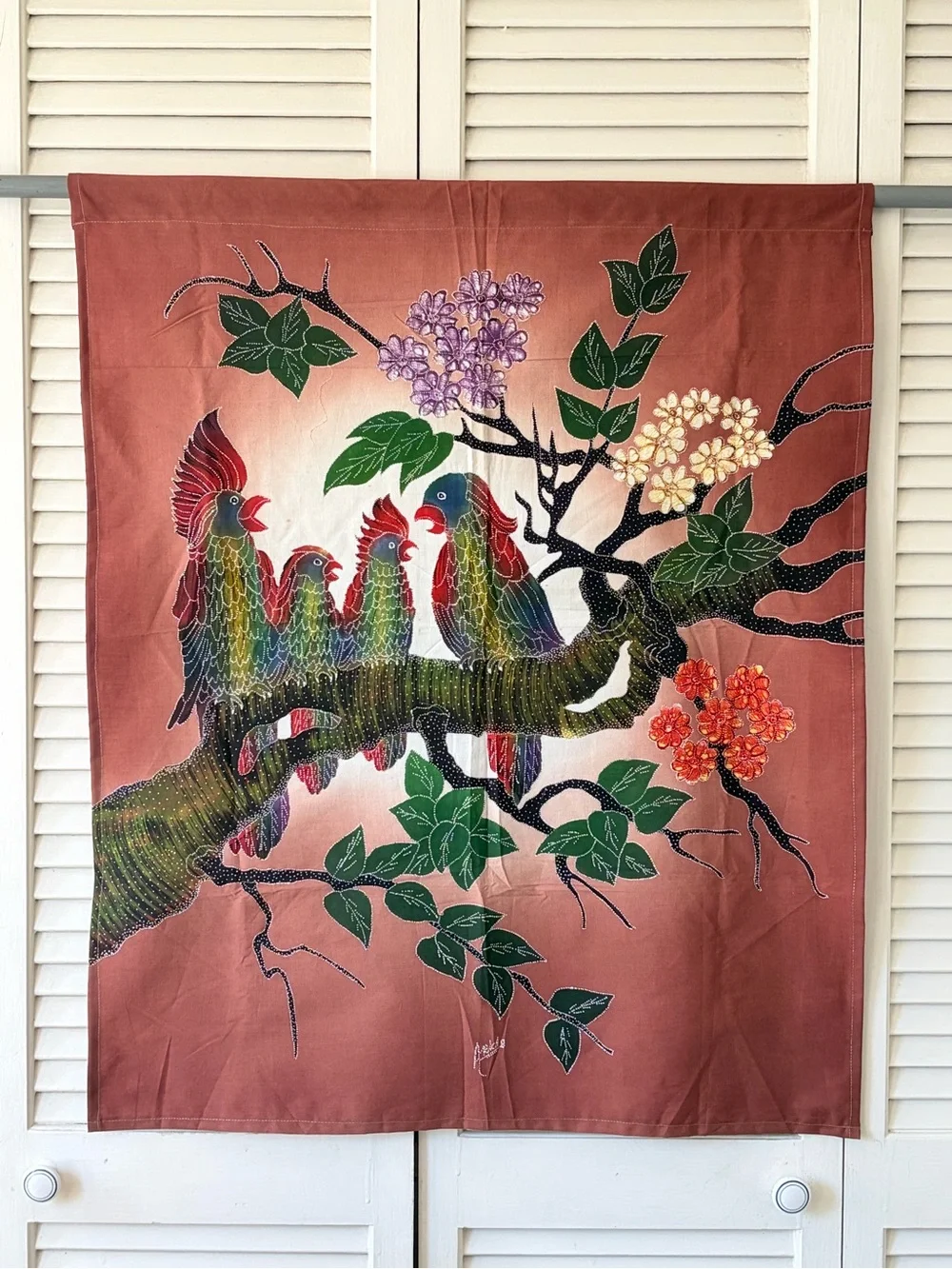 Wall Art Batik Painting Cloth Wall Tapestry NEW